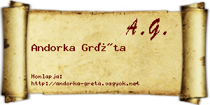 Andorka Gréta névjegykártya